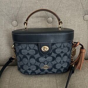 Coach Kay Denim/Navy Blue Signature Crossbody Bag